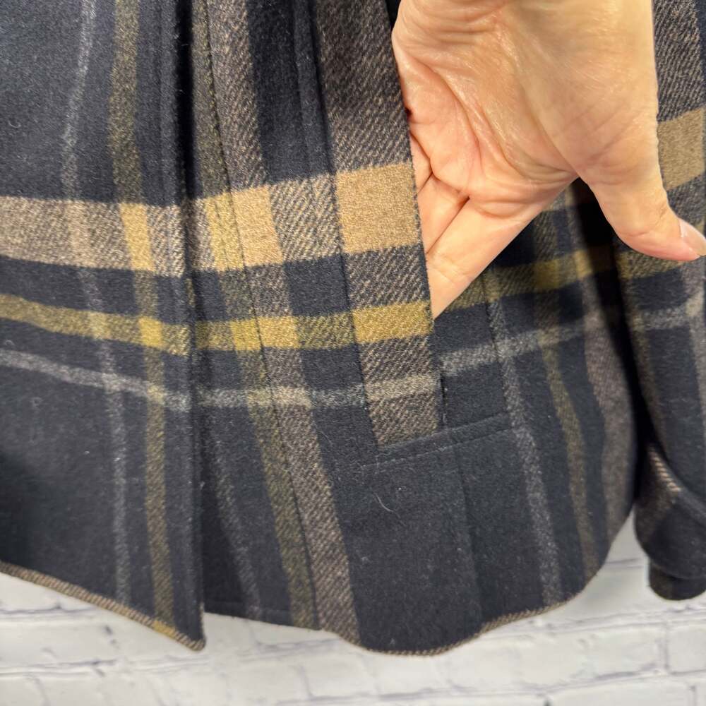 Zara Basic Plaid Button-Front Peacoat Size M - Picture 4 of 10